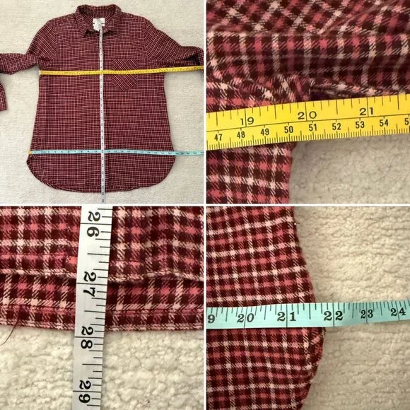 J Crew Red Plaid Shirt Womens Size 6 Flannel Button Down Classic Fit NWT Casual - Picture 9 of 10
